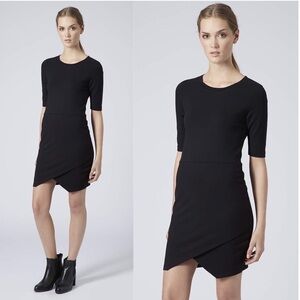 TOPSHOP Black Asymmetrical Bodycon Dress